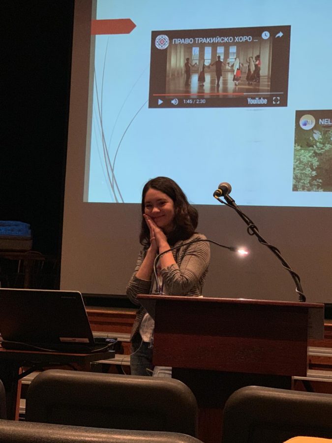Foreign Exchange Student Gives a Presentation to Foreign Language Classes
